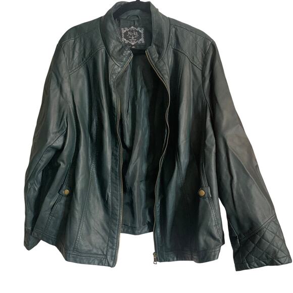 Green Pleather 2X Mo-Ka Jacket NWT! - Picture 1 of 9